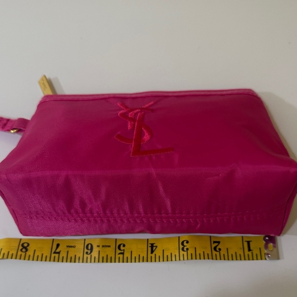 GWP Item | Yves Saint Laurent Nylon Fuchsia Wristlet Cosmetic Clutch Makeup bag - Picture 9 of 10